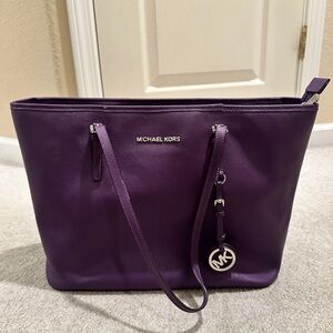 Purple Michael Kors tote purse